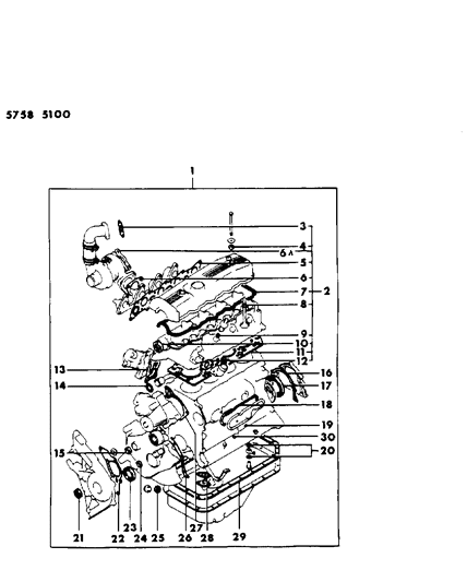 1986 Chrysler Conquest Engine Gasket Sets Diagram 4