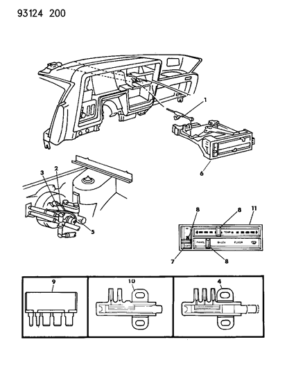 1993 Chrysler New Yorker Controls, Heater Diagram