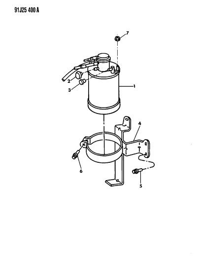 1991 Jeep Comanche Bracket-Vapor CANISTER Mounting Diagram for 53009759