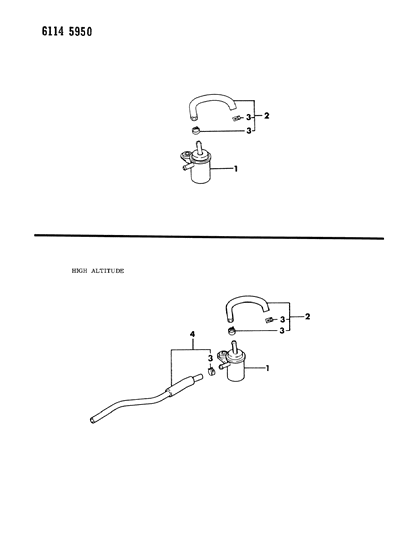 1986 Chrysler Laser Carburetor Fuel Filter & Related Parts Diagram 2