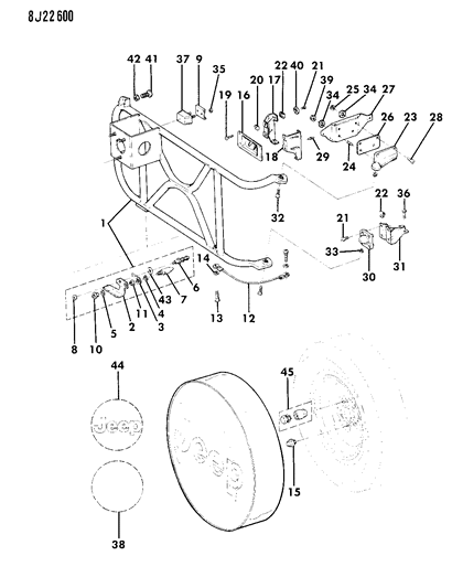 1988 Jeep Cherokee Nut-FLANGED HEXAGON (M5-0.8) Diagram for 11502702