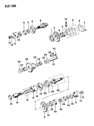 1986 Jeep Comanche Gear Train Diagram 1