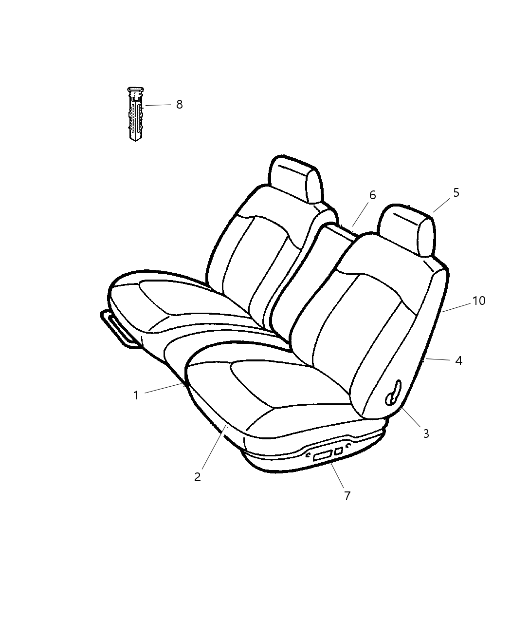 Mopar WX181DVAA Seat Back-Front