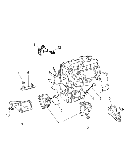 2005 Dodge Sprinter 3500 Support-Engine Diagram for 5103988AA