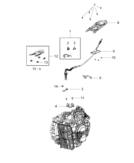 2019 Jeep Compass Gearshift Lever Diagram for 68246596AA