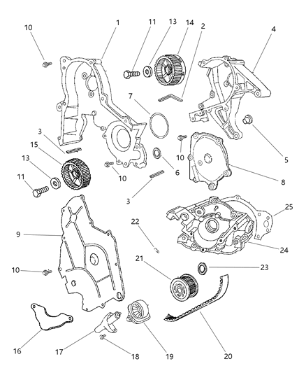2001 Chrysler Prowler Belt-Timing Kit Diagram for TBK10295