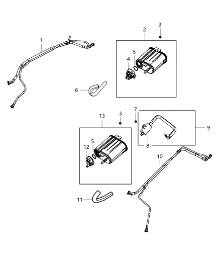 2012 Chrysler 200 Hose-Filter To CANISTER Diagram for 68038778AA