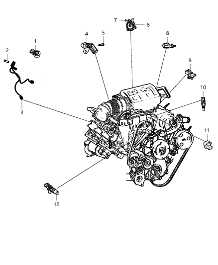 2013 Dodge Challenger Sensors - Engine Diagram 1