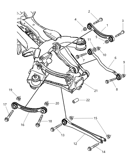 2007 Chrysler Pacifica Suspension - Rear Links Diagram