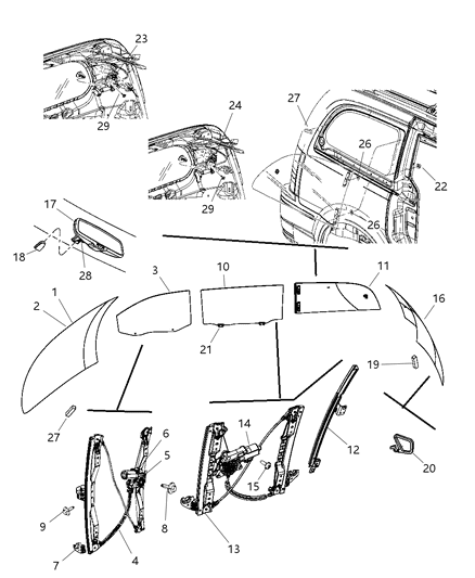 2009 Chrysler Town & Country Inside Rear View Mirror Diagram for 5113615AA