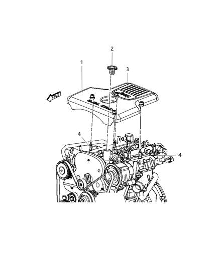 2007 Jeep Liberty Engine Covers & Mounting Diagram