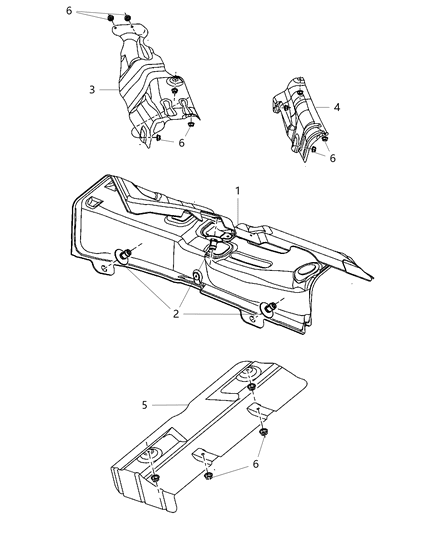 2009 Jeep Compass Exhaust System Heat Shield Diagram