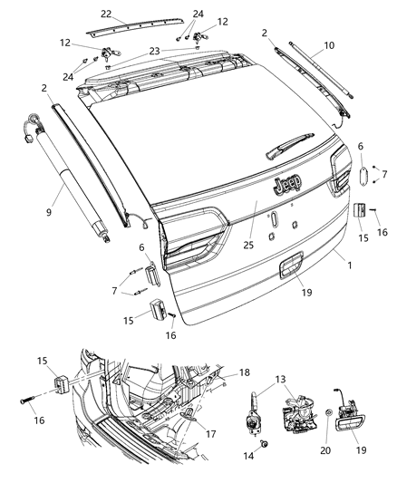 2014 Jeep Grand Cherokee Handle-LIFTGATE Diagram for 1YK38GW7AA