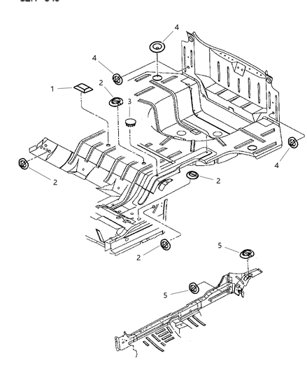 1999 Chrysler LHS Plugs - Floor Pan Diagram