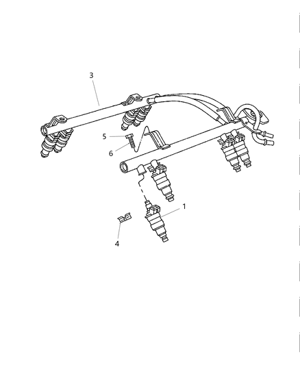2003 Dodge Ram 3500 Injector-Fuel Diagram for 53032142AC