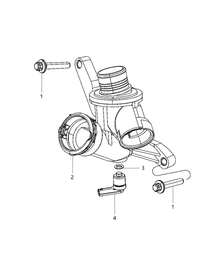 2012 Jeep Compass Thermostat & Related Parts Diagram 1