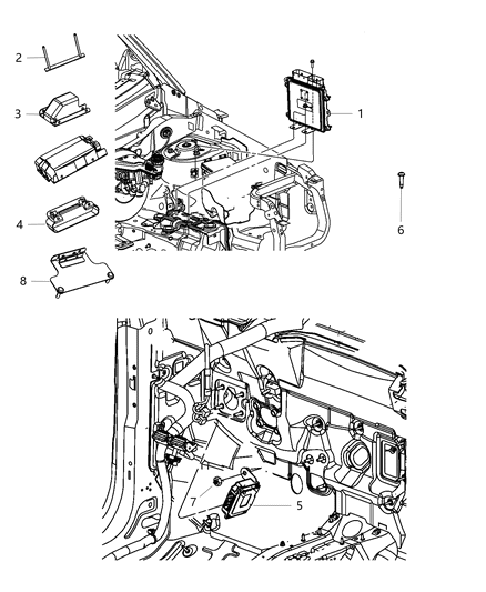 2015 Jeep Patriot Modules, Engine Compartment Diagram