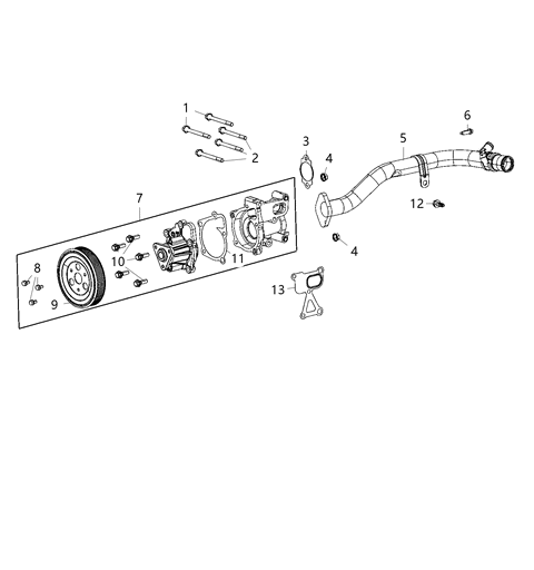 2021 Jeep Compass Gasket-Water Pump Diagram for 68046028AA