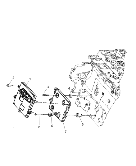 2005 Dodge Ram 3500 Module Engine Controller Diagram for R5135591AA