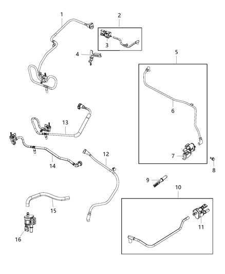 2017 Jeep Grand Cherokee Emission Control Vacuum Harness Diagram