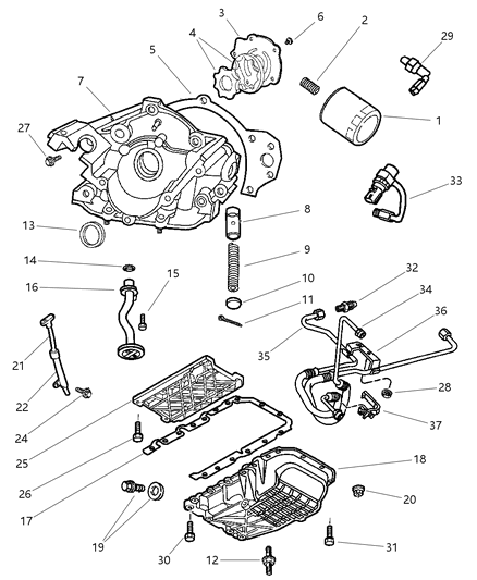 1999 Chrysler LHS Engine Oiling Diagram 3