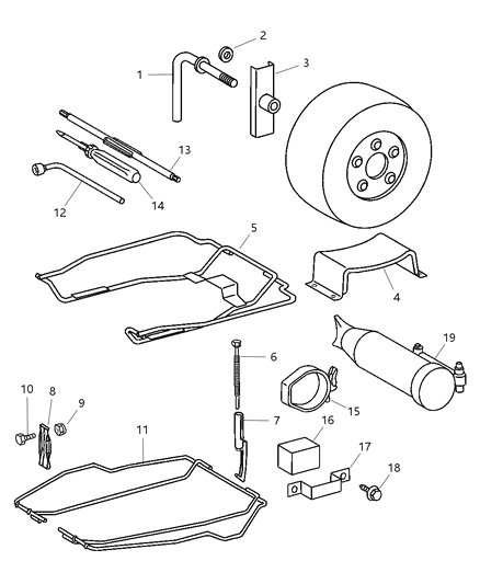 2002 Dodge Sprinter 3500 Support-Spare Tire Diagram for 5118911AA