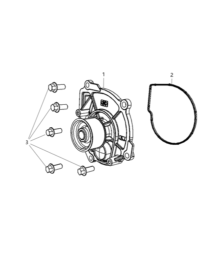 2009 Jeep Wrangler Water Pump & Related Parts Diagram 1