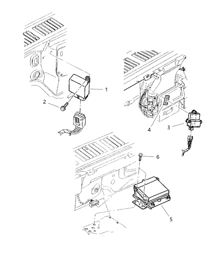 1998 Jeep Wrangler Air Bag Control Module Diagram for 56010105AD