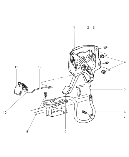 2001 Dodge Ram 2500 Cover-Parking Brake Lever Diagram for 5017048AA