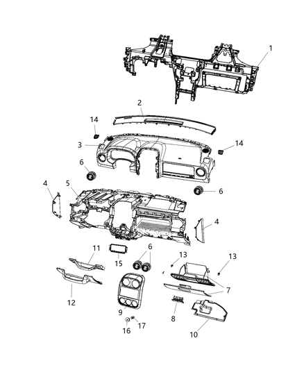 2012 Jeep Patriot Duct-Air Outlet Distribution Diagram for 5058776AA