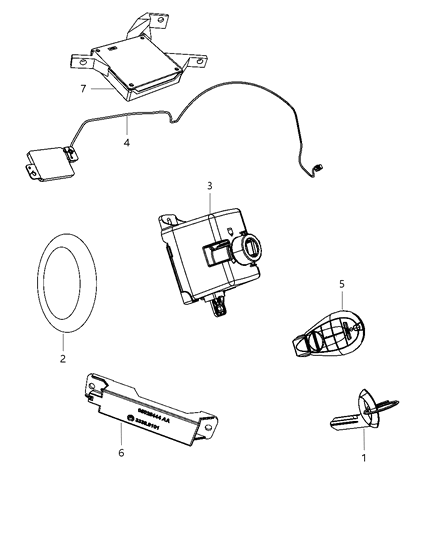 2012 Jeep Grand Cherokee Antenna-Remote Start And KEYLESS En Diagram for 68061763AC