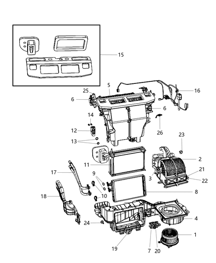 2009 Chrysler Town & Country A/C & Heater Unit Diagram