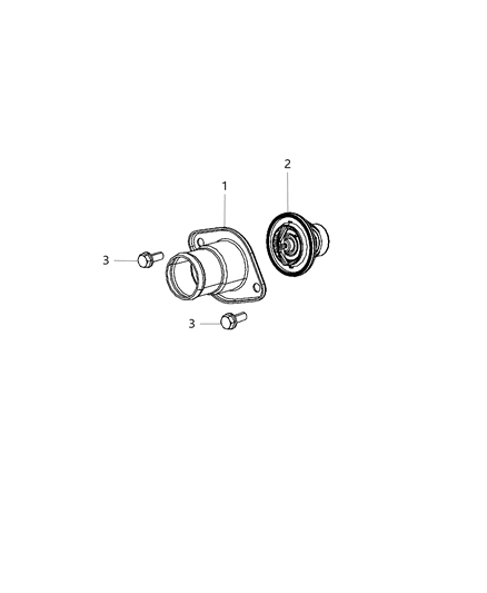 2012 Jeep Grand Cherokee Thermostat & Related Parts Diagram 3