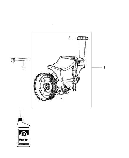 2014 Chrysler 300 Power Steering Pump & Reservoir Diagram 1