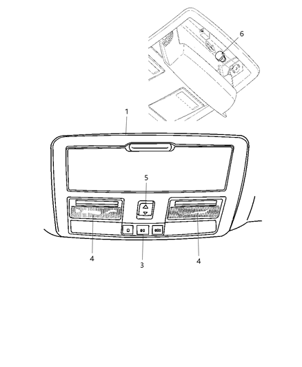 2012 Chrysler 300 Console-Overhead Diagram for 1RC66DX9AC