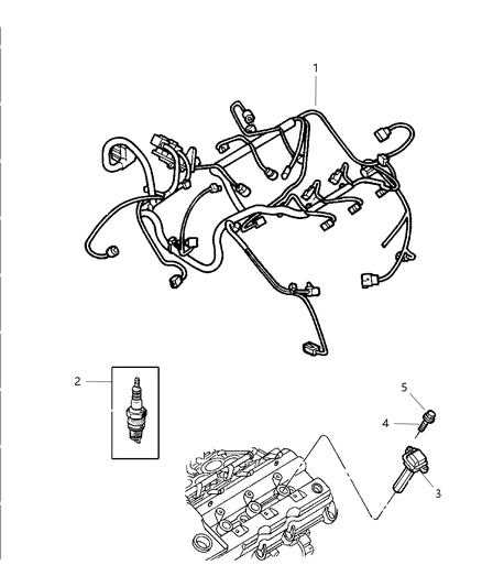 2002 Dodge Intrepid Spark Plugs, Cables & Coils Diagram