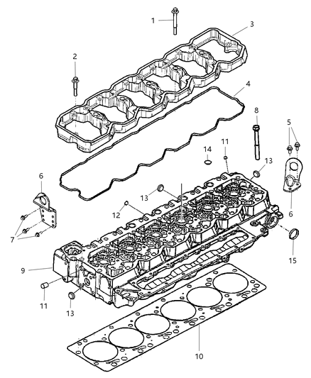 2009 Dodge Ram 3500 Cylinder Head & Cover And Rocker Housing Diagram 3