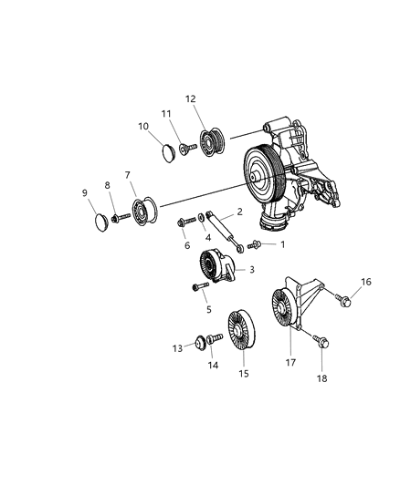 2008 Dodge Sprinter 2500 PULLEY-TENSIONER Diagram for 5117690AA