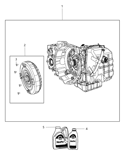 2013 Dodge Journey Trans-With Torque Converter Diagram for RX144981AB