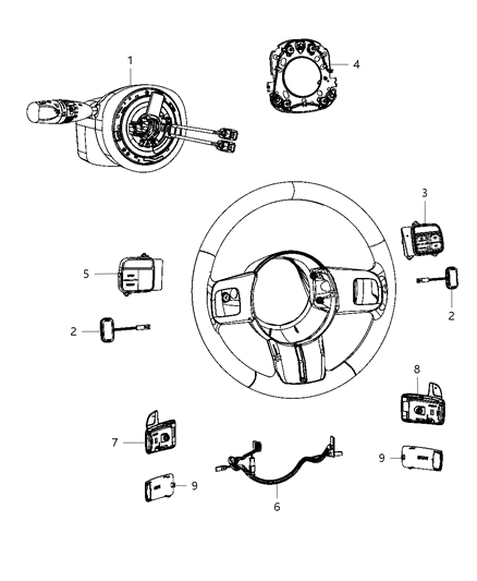 2013 Jeep Grand Cherokee Switches - Steering Column & Wheel Diagram