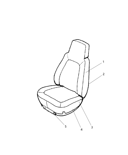 2004 Jeep Grand Cherokee Front Seat, Cloth Diagram 3