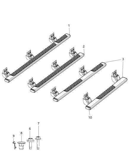2014 Ram 3500 Step Kit-Tubular Side Diagram for 68156431AC