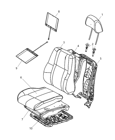 2013 Jeep Grand Cherokee HEADREST-Front Diagram for 1XM81HL1AA
