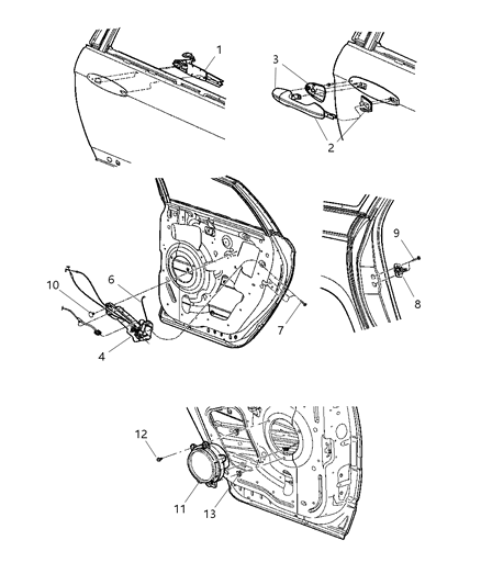 2006 Chrysler Pacifica Cover-Outside Door Handle Diagram for UP87BPKAB
