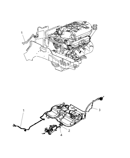 2008 Chrysler Pacifica Fuel Lines & Related Diagram
