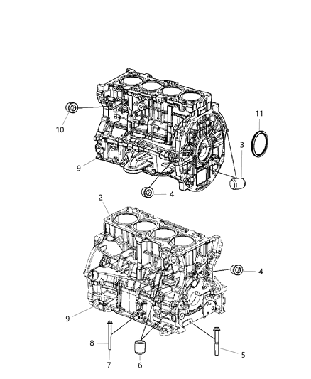 2008 Chrysler Sebring Engine-Short Block Diagram for 5183905AC