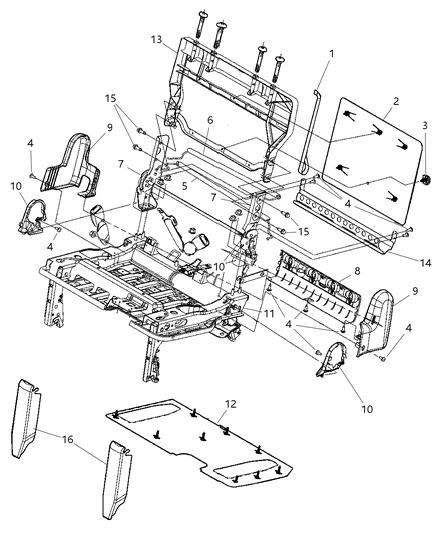 2009 Chrysler Town & Country Cover-RECLINER Seat Diagram for 1AL971S3AA