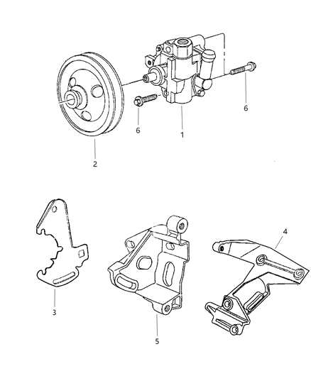 1999 Chrysler Cirrus Pump Assembly & Mounting Diagram