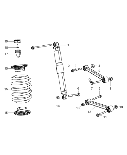 2008 Jeep Grand Cherokee Rear Coil Spring Diagram for 5290773AA