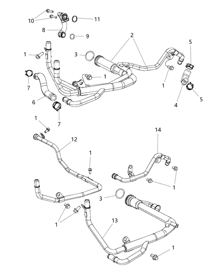 2014 Jeep Grand Cherokee Elbow-COOLANT Diagram for 68147602AA
